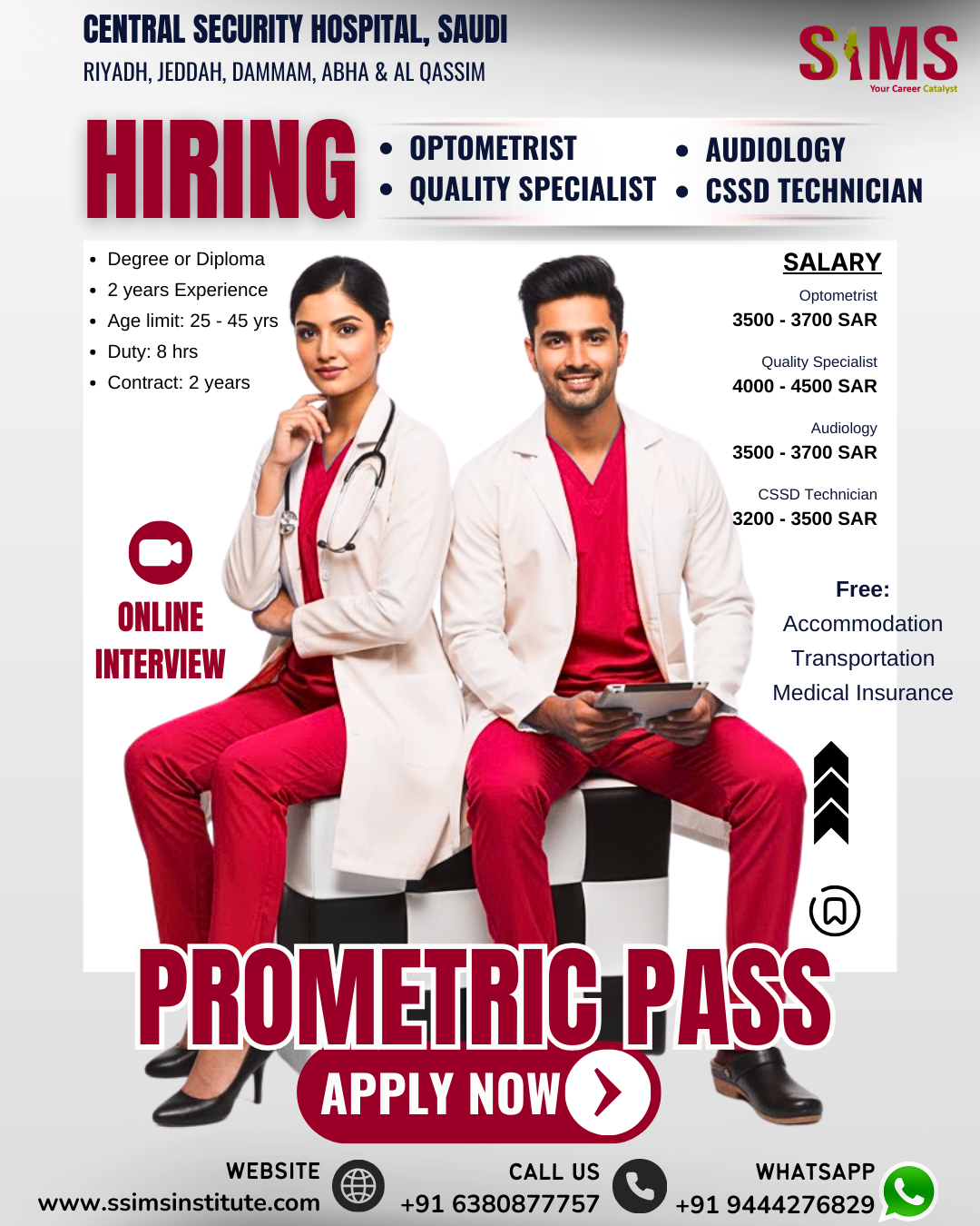 Optometrist / Quality Specialist / Audiology / CSSD Technician — Gulf job poster